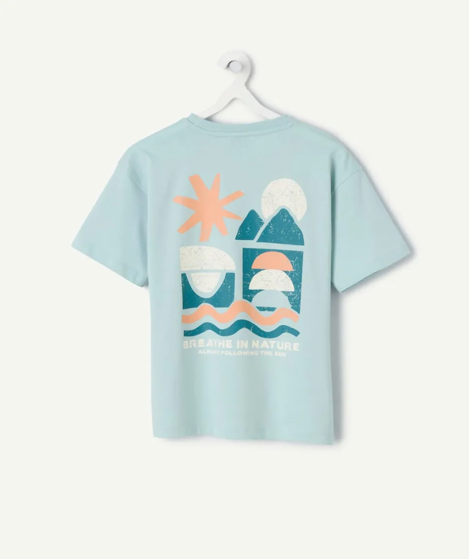 Tee-shirt garçon manches courtes imprimé bleu