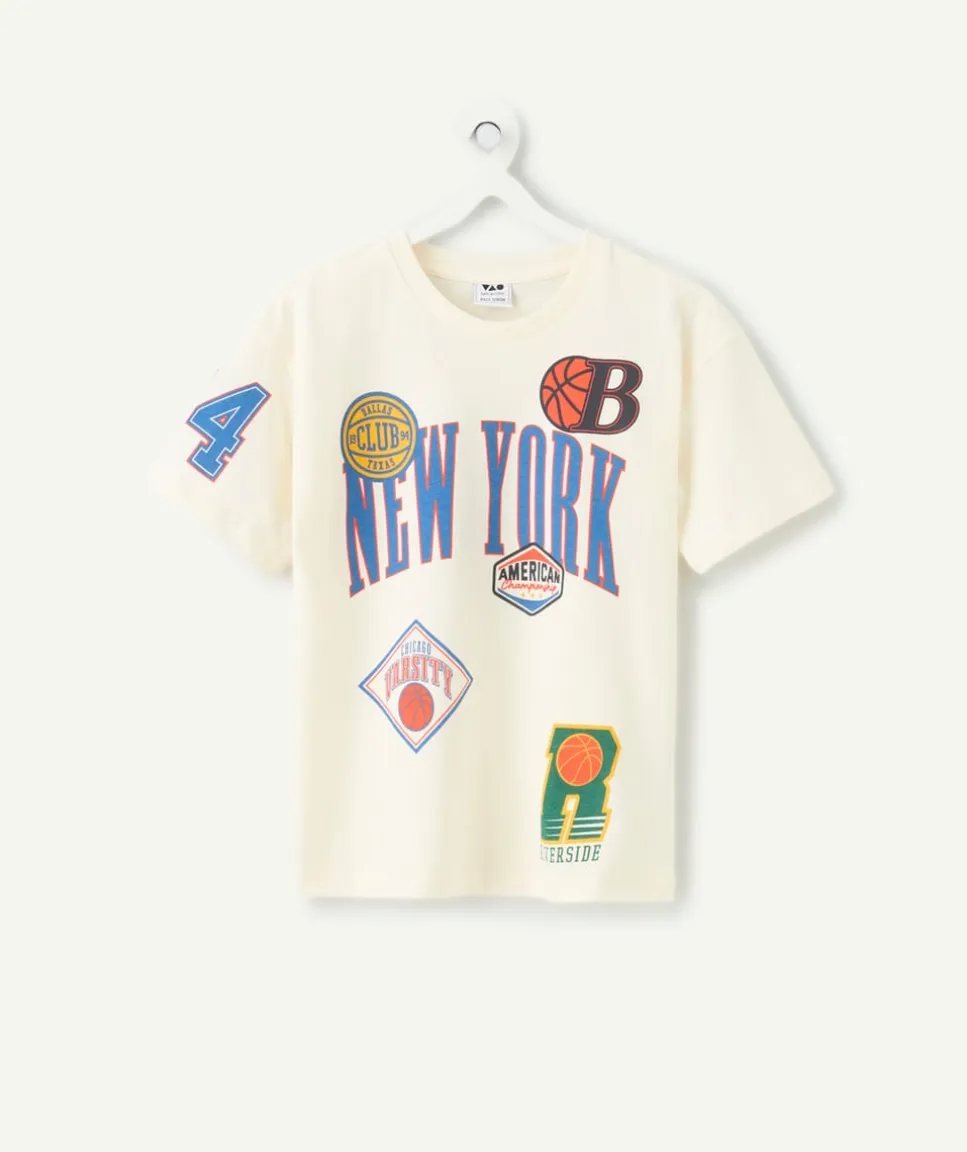 Tee-shirt garçon manches courtes imprimé basket