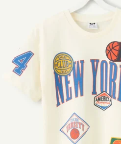 Tee-shirt garçon manches courtes imprimé basket