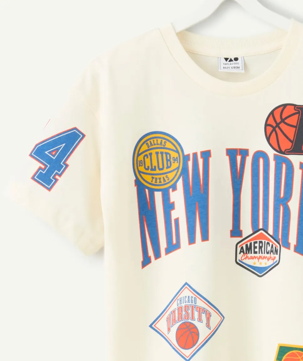 Tee-shirt garçon manches courtes imprimé basket