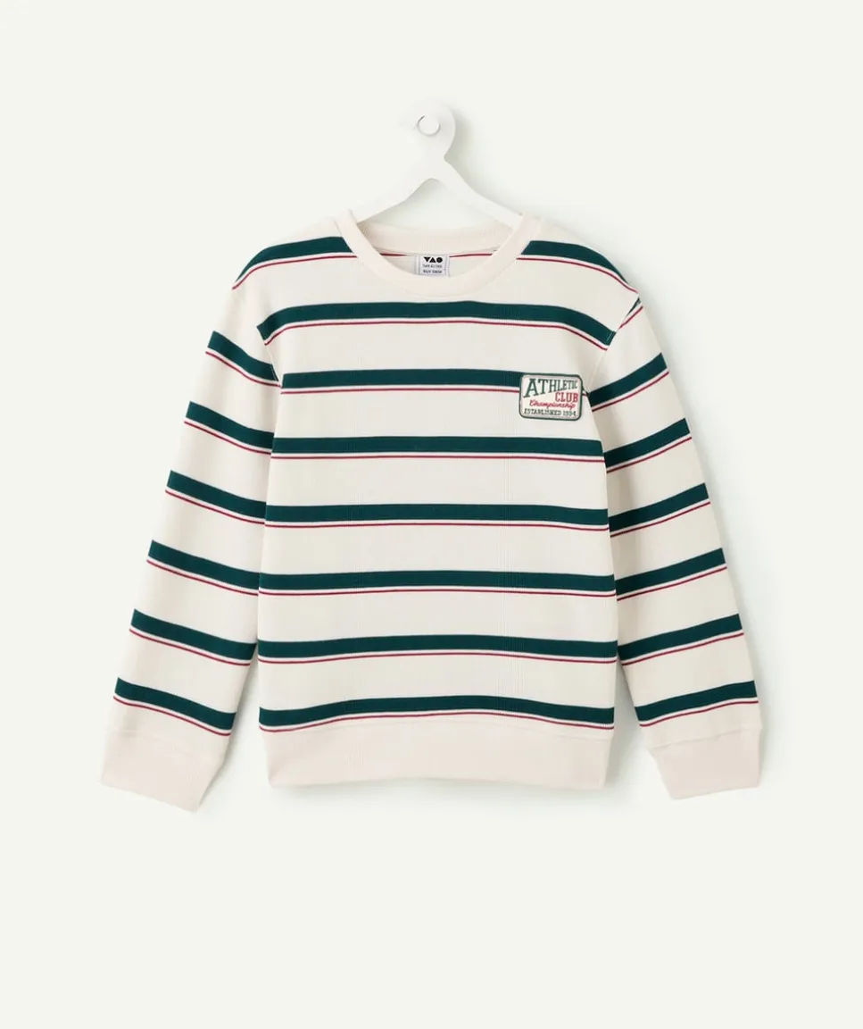 Tee-shirt garçon manches longues rayé coupe