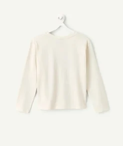 Tee-shirt manches longues fille imprimé cœur