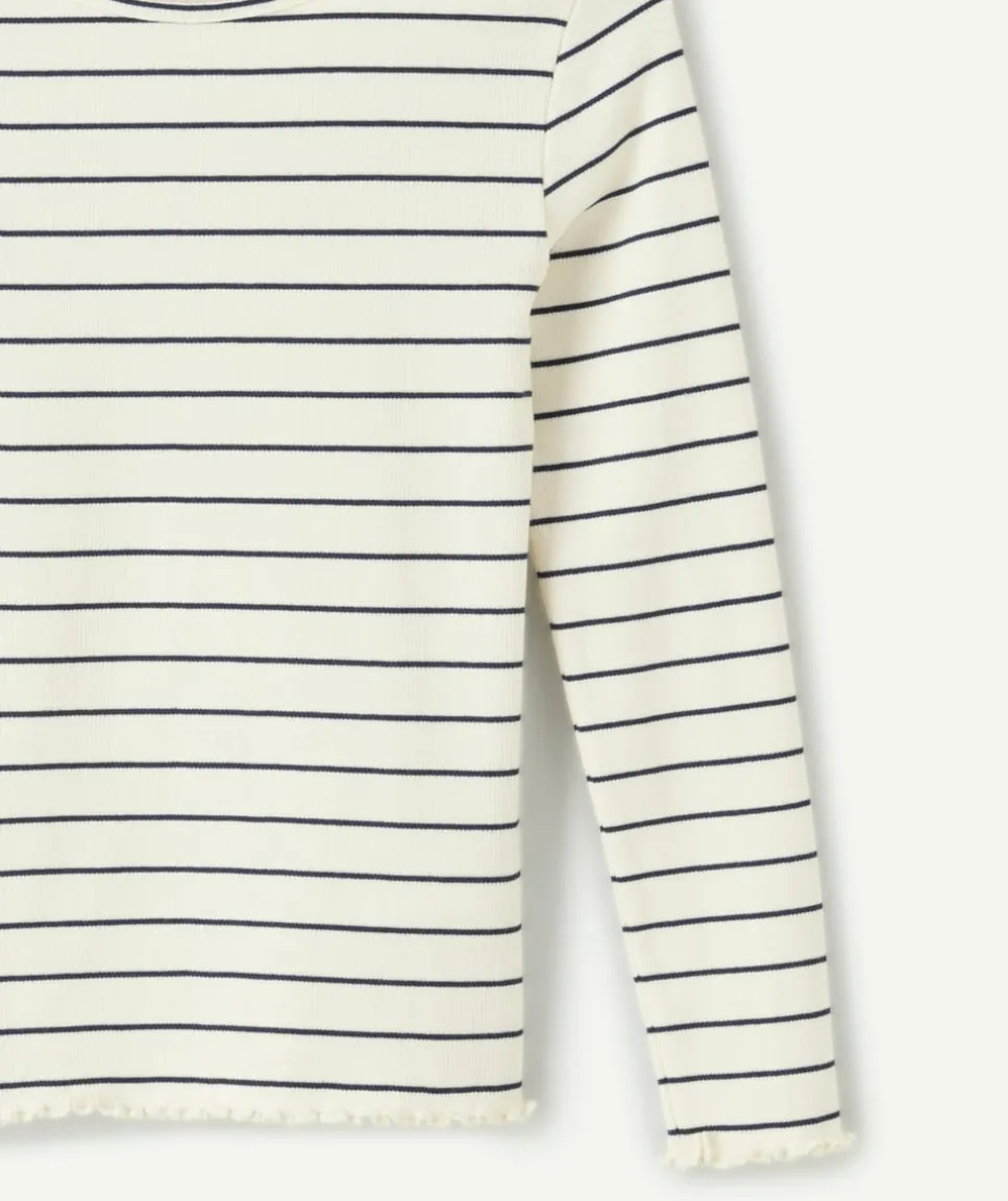 Tee-shirt manches longues fille rayé