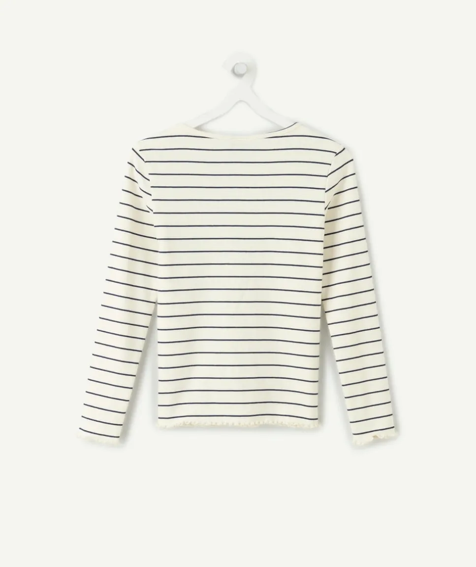 Tee-shirt manches longues fille rayé