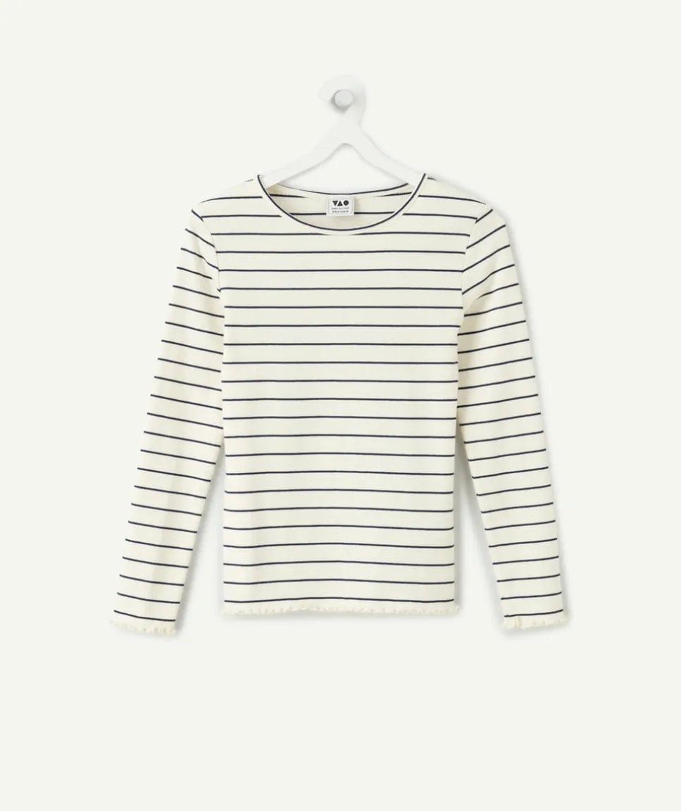Tee-shirt manches longues fille rayé