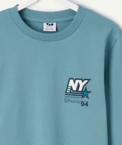 Tee-shirt manches longues garçon imprimé ny