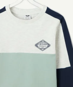 Tee-shirt manches longues garçon colorblock