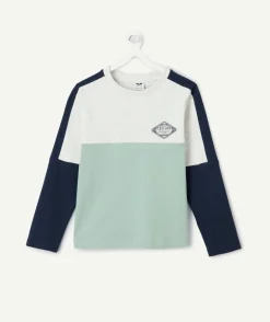 Tee-shirt manches longues garçon colorblock