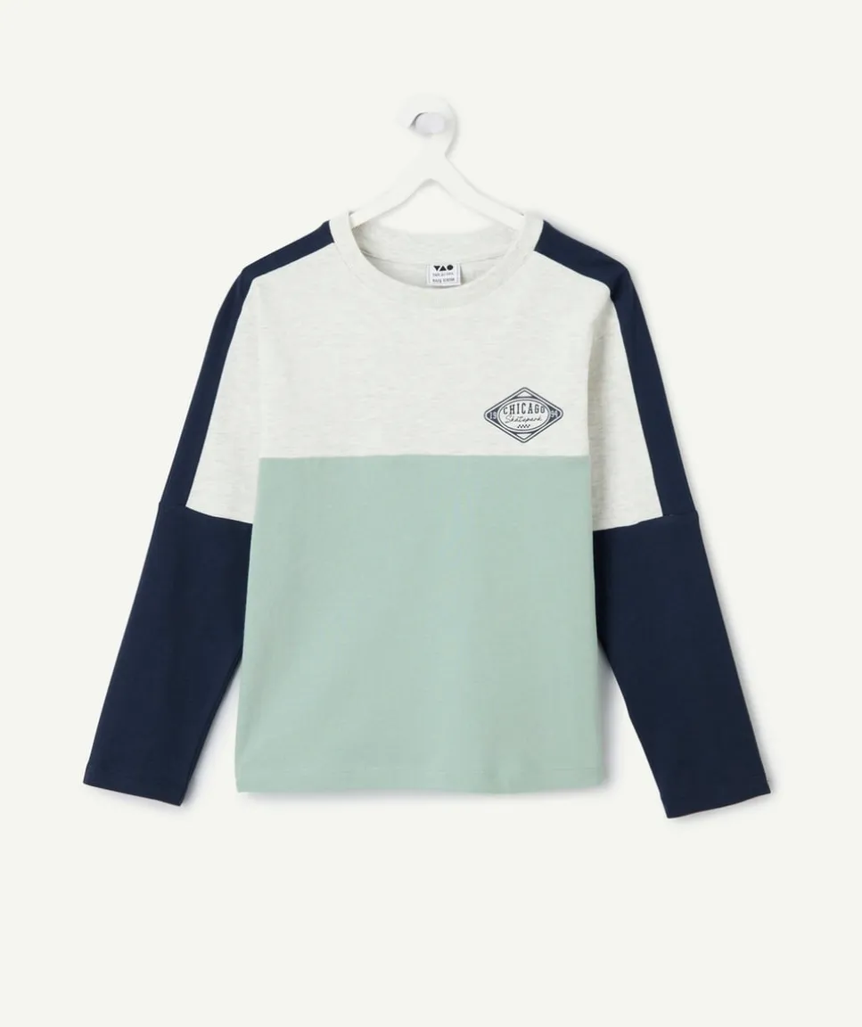 Tee-shirt manches longues garçon colorblock