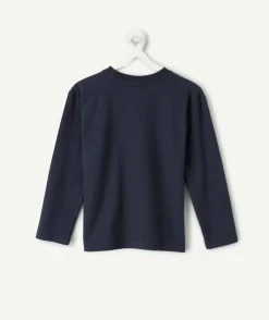 Tee-shirt manches longues garçon bleu marine