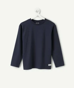 Tee-shirt manches longues garçon bleu marine