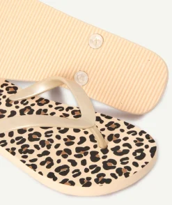 Tong fille imprimé léopard beige