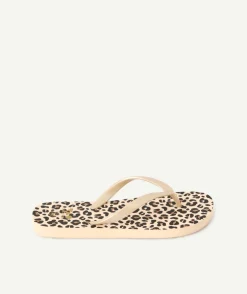 Tong fille imprimé léopard beige