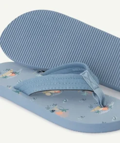 Tongs avec entre-doigts en coton garçon bleu