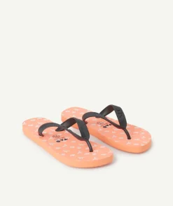 Tongs garçon orange imprimé palmier