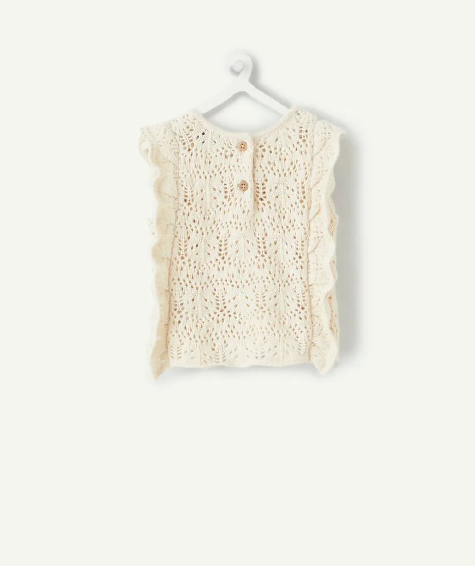 Top bébé fille crochet beige