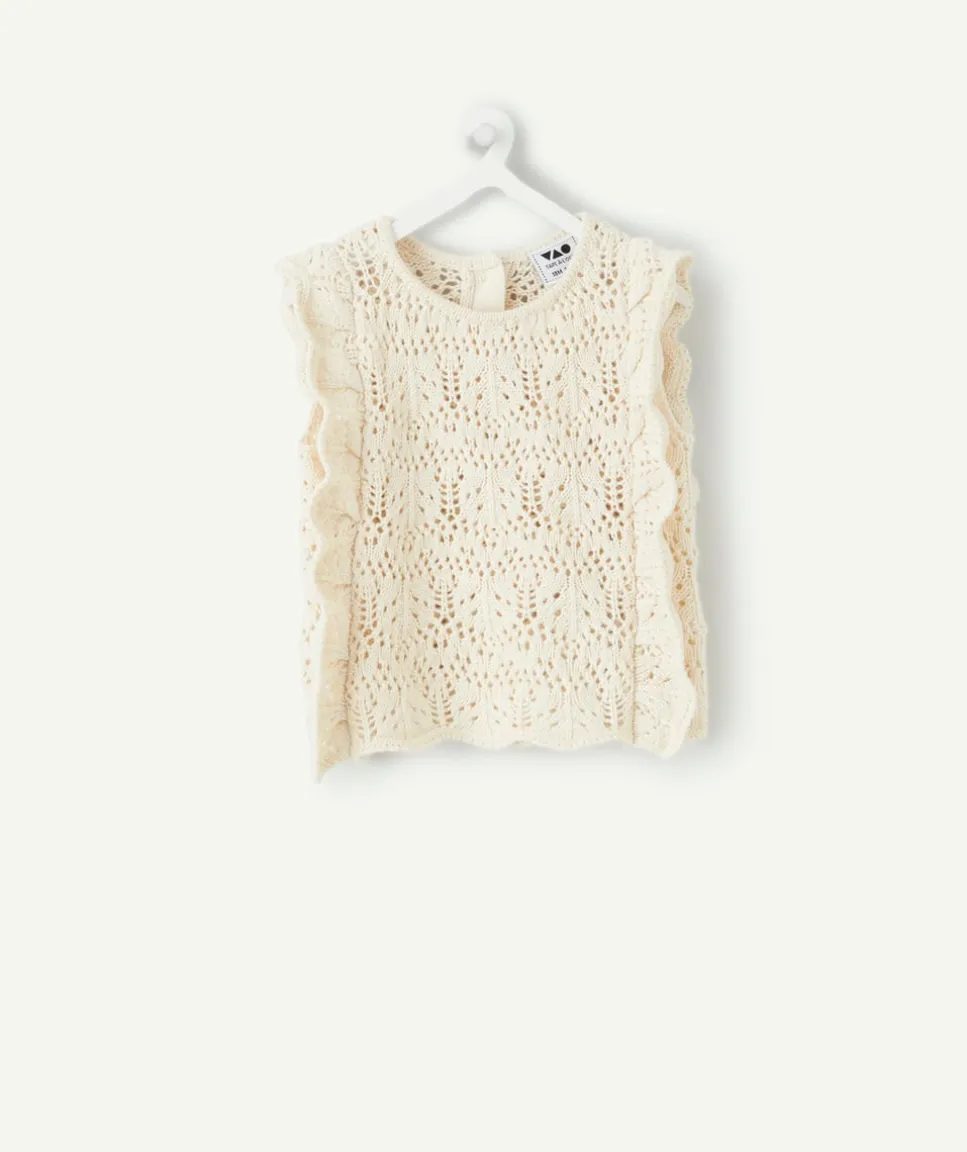 Top bébé fille crochet beige