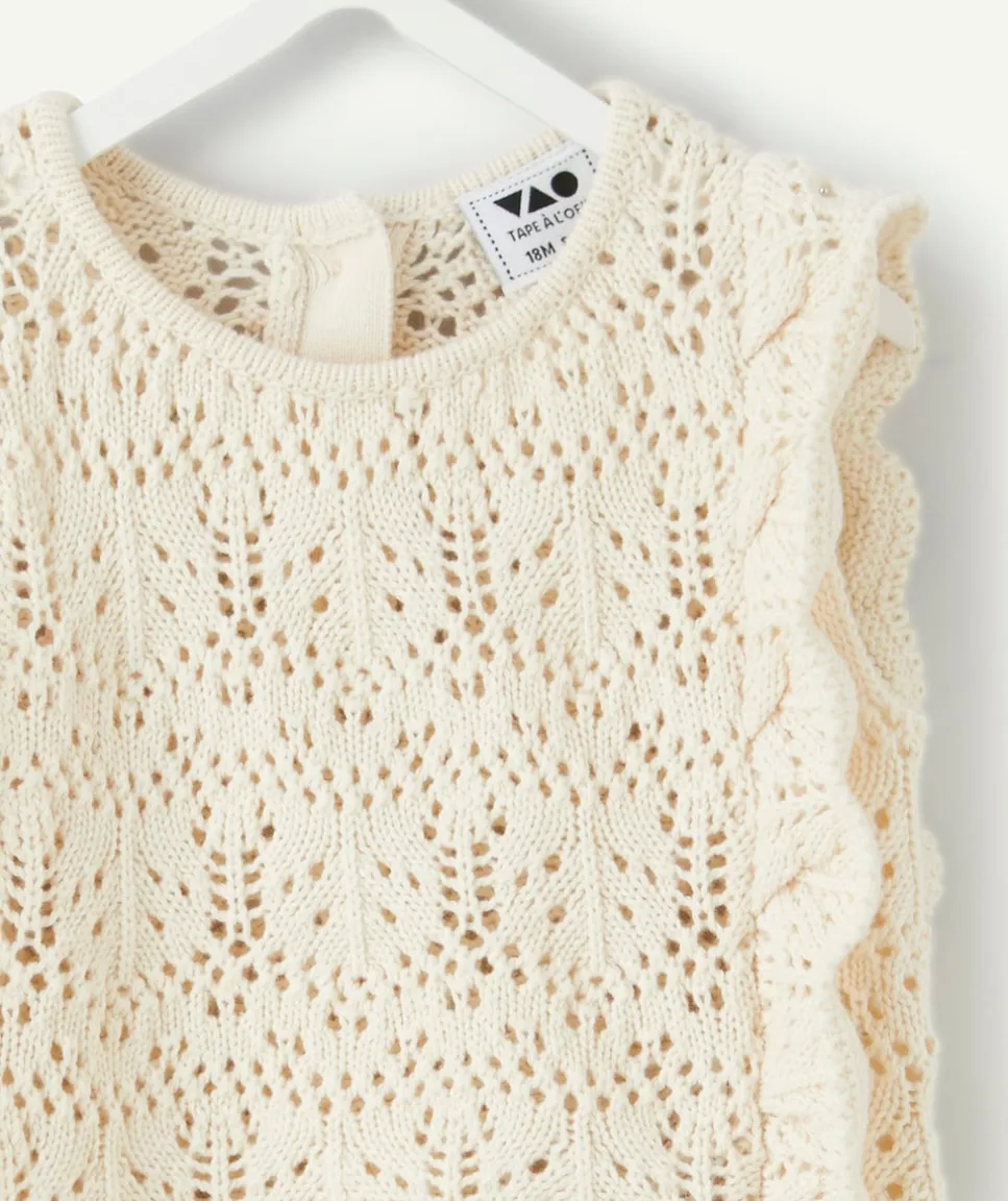 Top bébé fille crochet beige