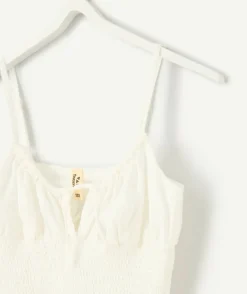 Top fille blanc à bretelles