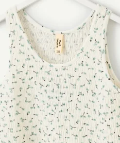 Top fille blanc imprimé floral