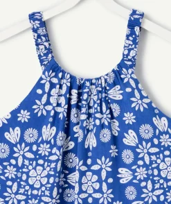Top fille imprimé bleu sans manches