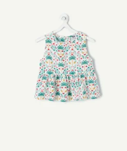 Top fille imprimé palmiers sans manches