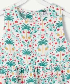 Top fille imprimé palmiers sans manches