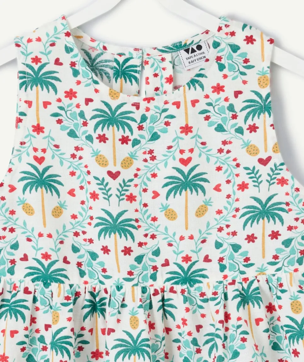 Top fille imprimé palmiers sans manches