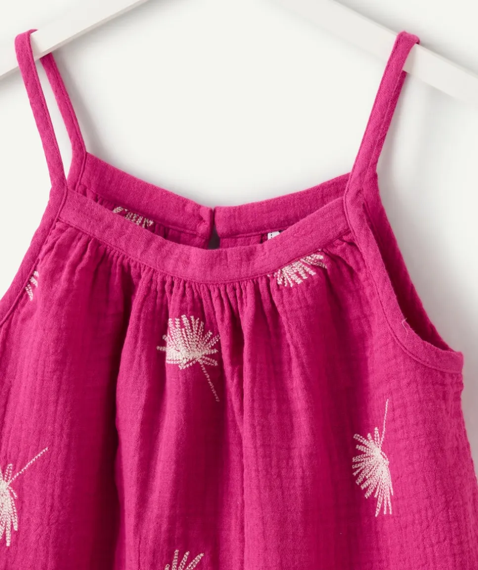 Top fille imprimé rose sans manches