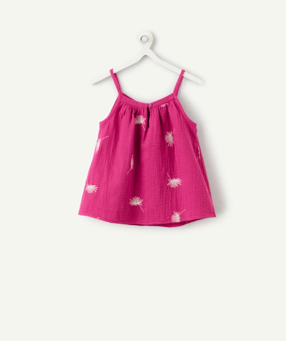 Top fille imprimé rose sans manches