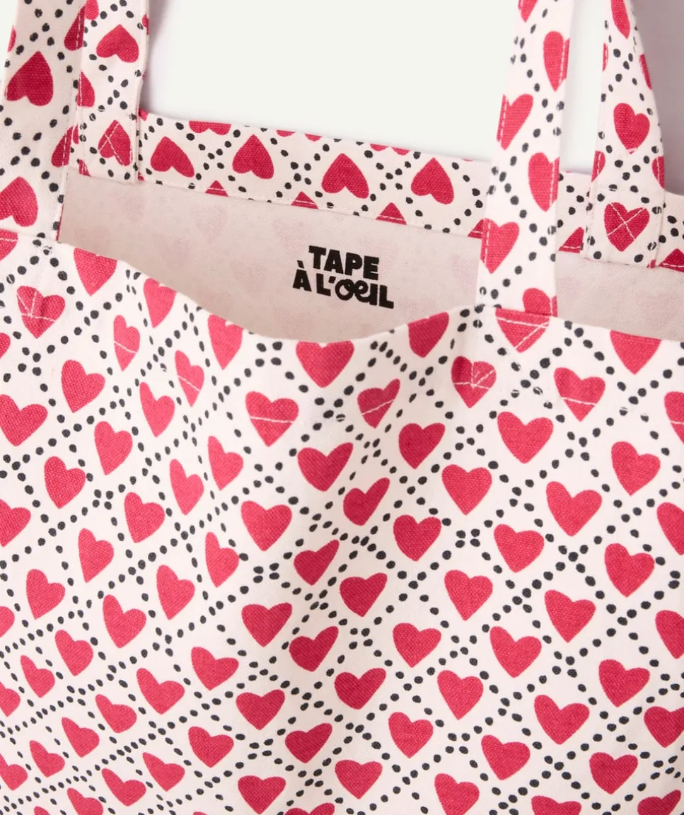 Tote bag fille imprimé cœurs