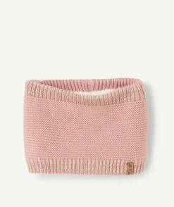 Tour de cou bébé fille tricot rose