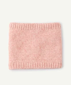 Tour de cou fille maille rose