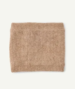 Tour de cou garçon maille beige douce