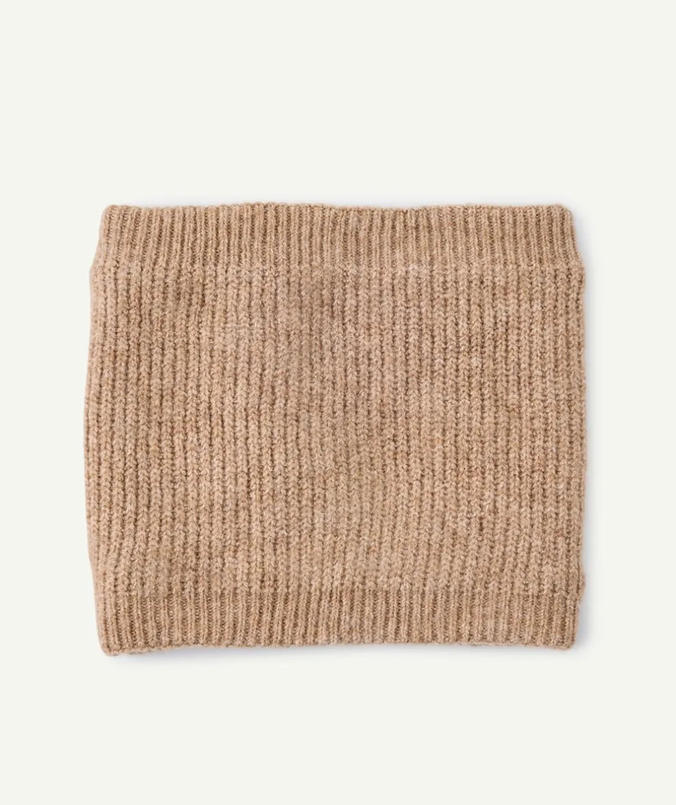 Tour de cou garçon maille beige douce