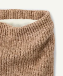 Tour de cou garçon maille beige douce