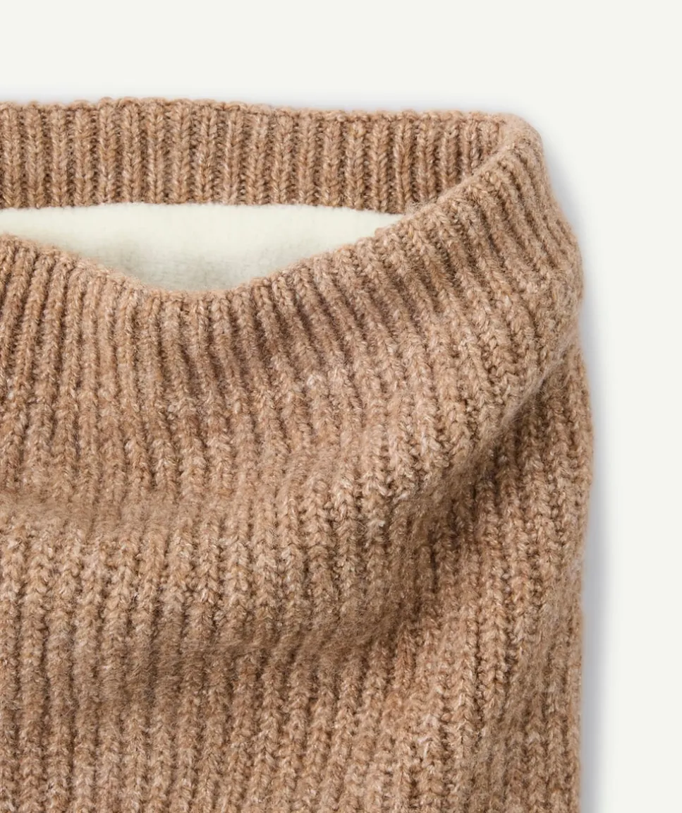 Tour de cou garçon maille beige douce