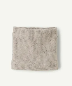Tour de cou garçon maille beige doublé