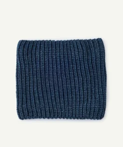 Tour de cou garçon maille bleu