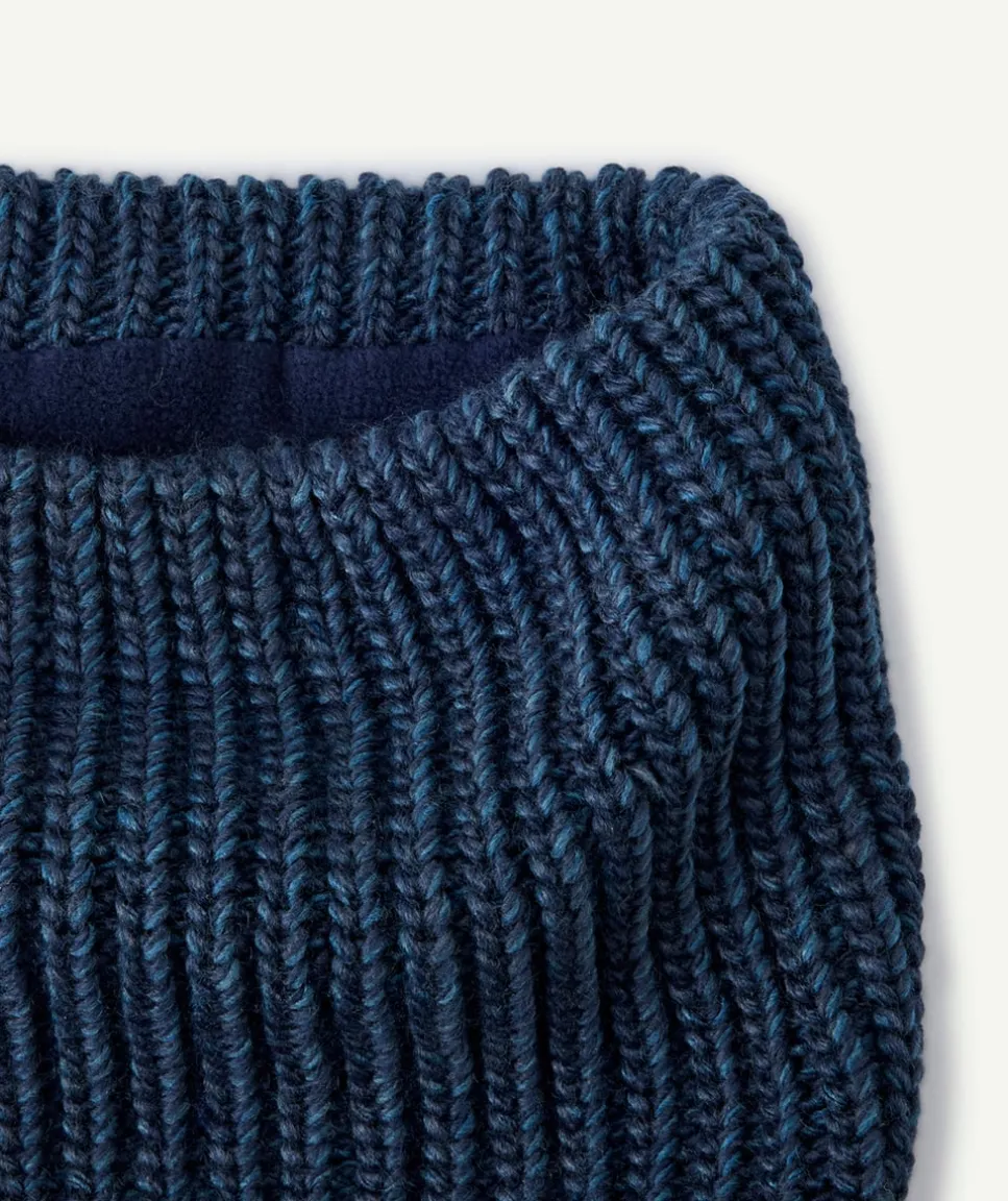 Tour de cou garçon maille bleu