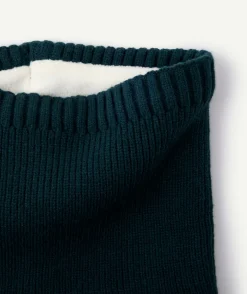 Tour de cou garçon maille bleu uni