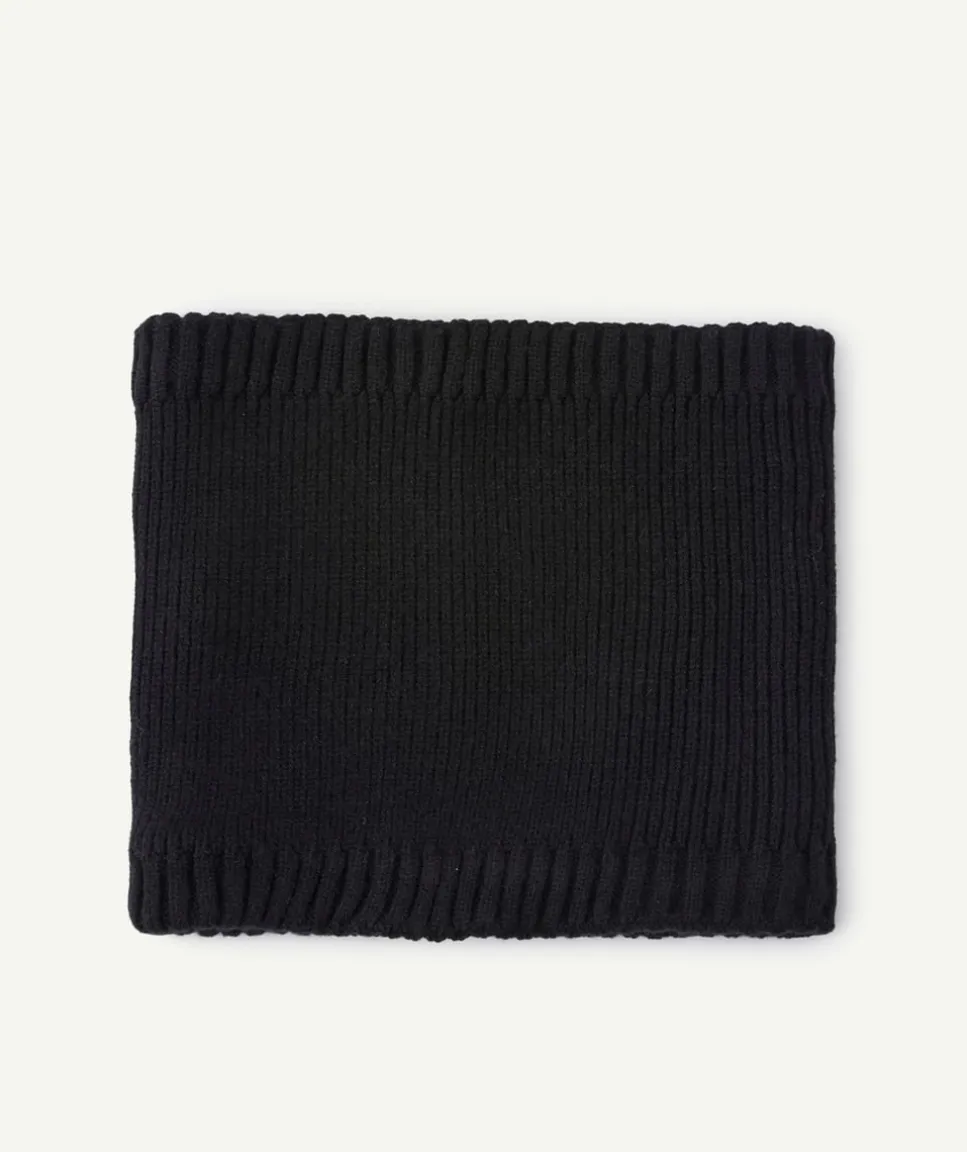 Tour de cou garçon maille noire doublée