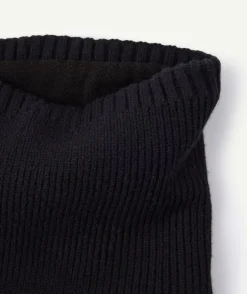 Tour de cou garçon maille noire doublée