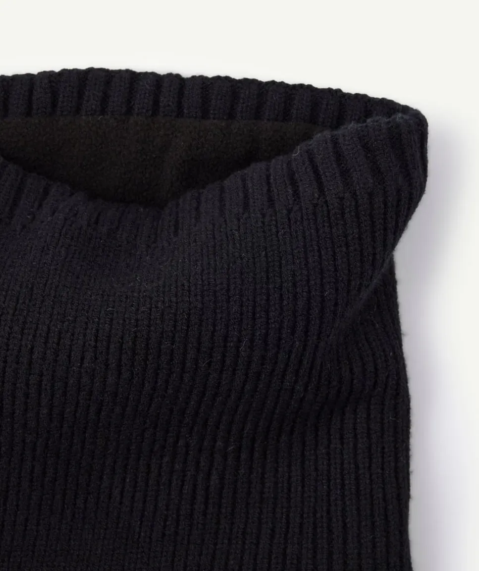 Tour de cou garçon maille noire doublée