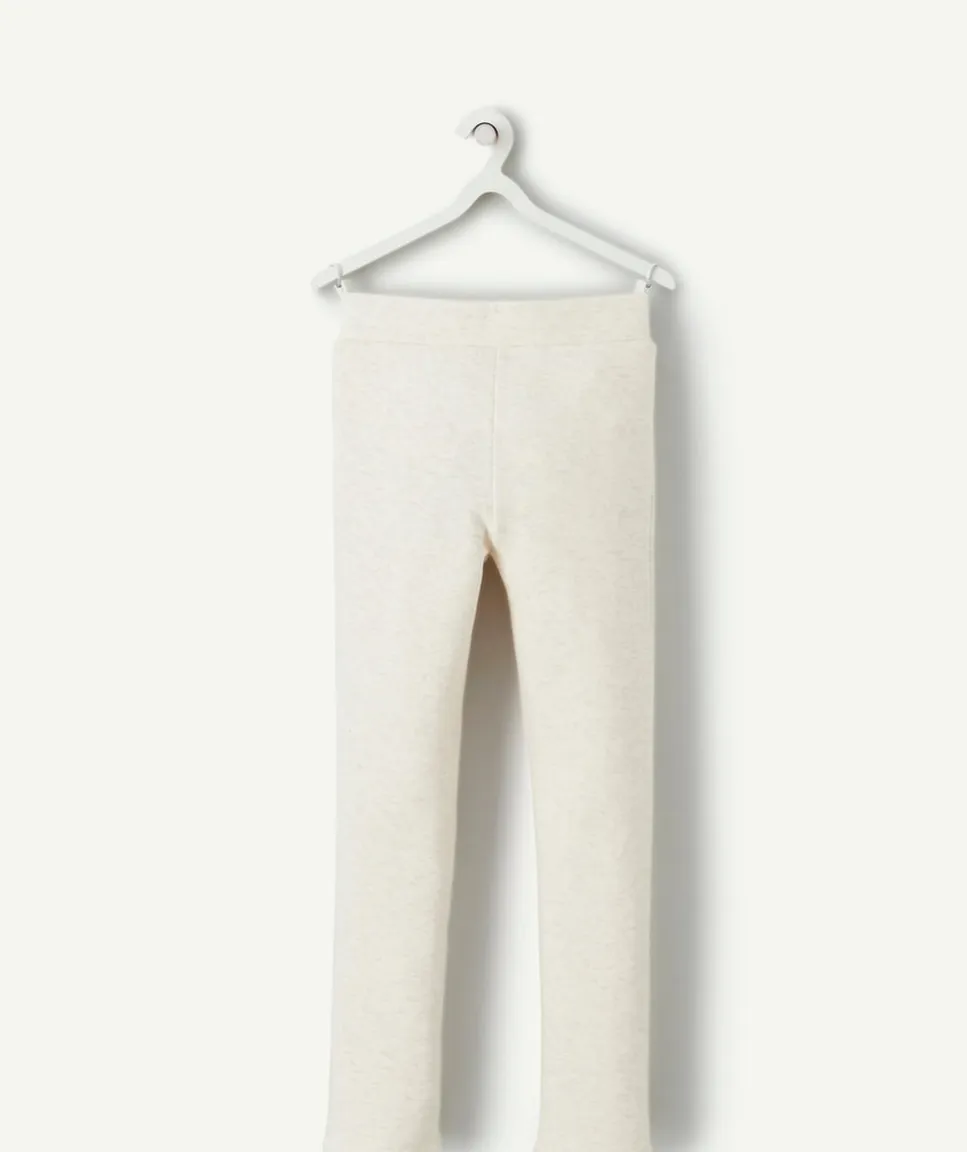 Tregging fille en fibres recyclées et molleton écru