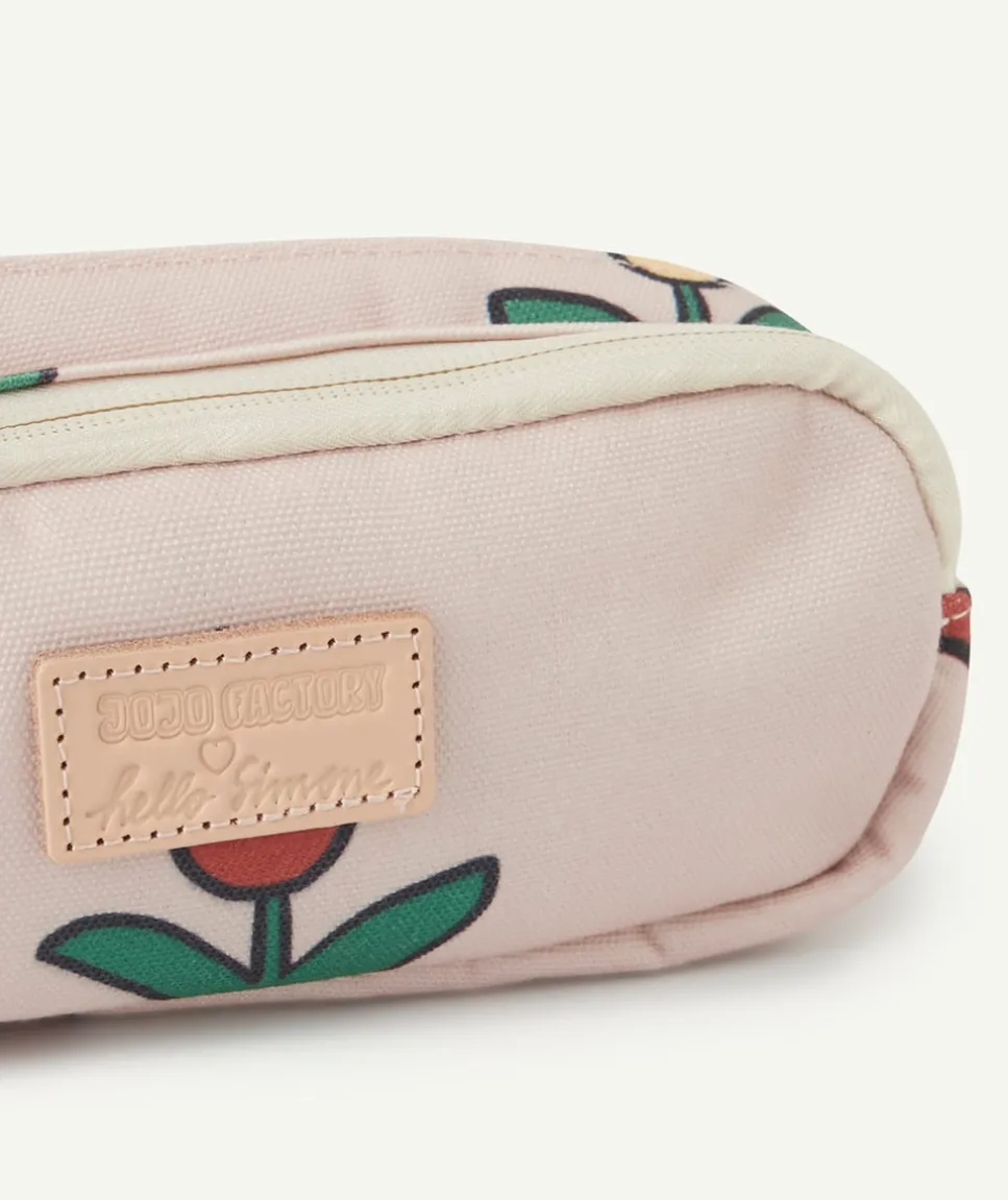 Trousse double compartiment fille imprimé fleuri