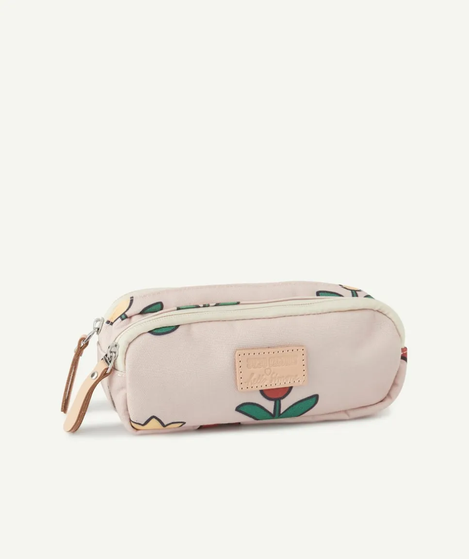 Trousse double compartiment fille imprimé fleuri