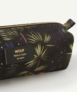 Trousse en fibres recyclées et imprimée tropical 21 x 7 x 7 cm