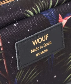 Trousse en fibres recyclées imprimée tropical