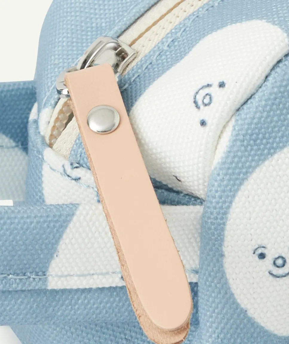 Trousse pour l'ecole bleue imprimé lune